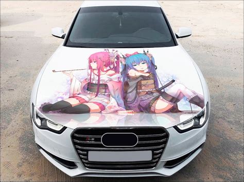 anime car hood decals|anime hood wrap decals.